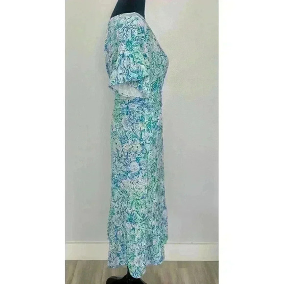 Lilly Pulitzer Juliet Ruffle Midi Dress in Surf Blue Soleil It On Me size Small - Picture 8 of 11